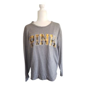 Gray PINK Sweatshirt with Yellow Accents Size Medium